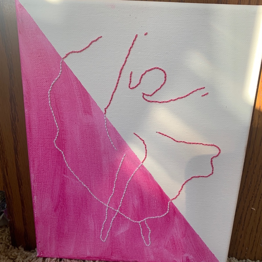 Handmade line art painting